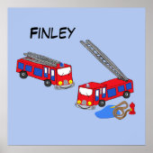 Personalisieren Sie die Red Fire Trucks von Firema Poster (Vorne)