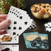 Personalisieren Sie die romantische Vintage Damask Spielkarten (In Situ)