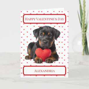 Personalisieren Sie die Rottweiler Welpenvalentink Dankeskarte