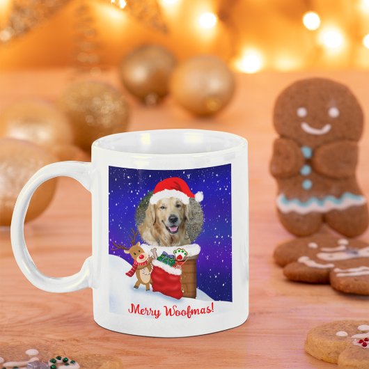 Personalisieren Sie die Santa Rooftop Rentiermasch Kaffeetasse