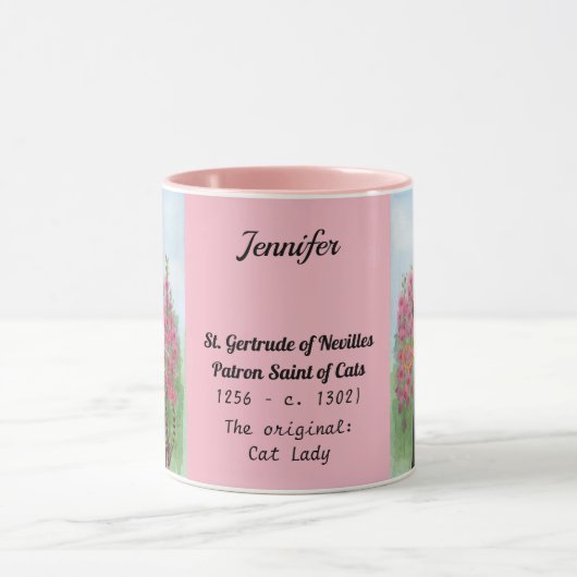 Personalisieren Sie die Schirmherrschaft der Katze Tasse (Zentrum)