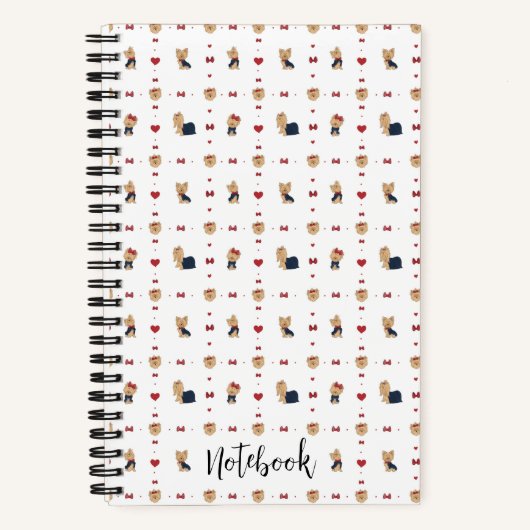 Personalisieren Sie die süßen Yorkies Bows Custom Notizblock (Vorderseite)