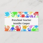 Personalisieren Sie die Tagesvorschullehrerin bunt Visitenkarte (Vorderseite)