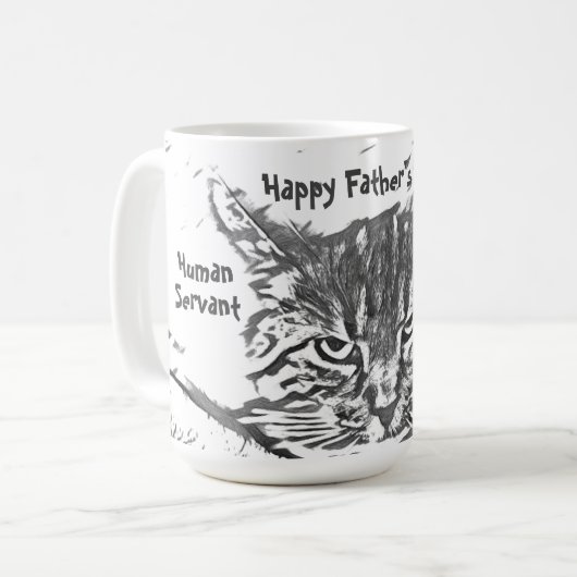 Personalisieren Sie die Tasse des Cat Vatertages (Vorderseite Links)