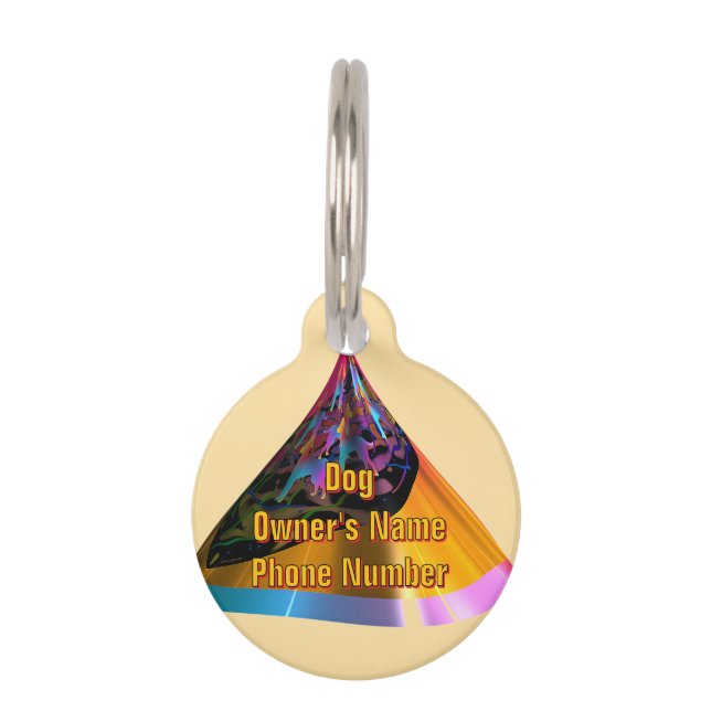 Personalisieren Sie die Telefonrunde des Blue Dog  Haustiermarke (Vorderseite)