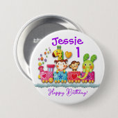 Personalisieren Sie die Tierausbildung für Jungkin Button (Vorne & Hinten)