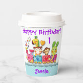 Personalisieren Sie die Tierausbildung für Jungkin Pappbecher (Rückseite)