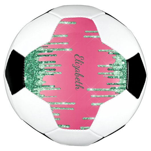 Personalisieren Sie die Tropfen des grünen Glitzer Fußball (Gedreht)