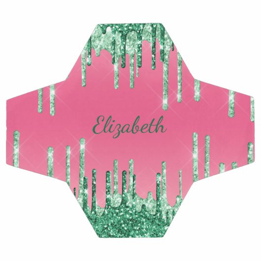 Personalisieren Sie die Tropfen des grünen Glitzer Fußball (Flach)