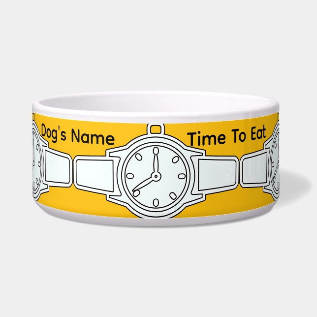 Personalisieren Sie die Uhrzeit des Hundes zum Ess Napf (Vorderseite)