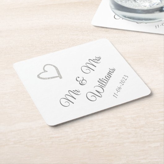 Personalisieren Sie die Untersetzer des Wedding Sq (angewinkelt)