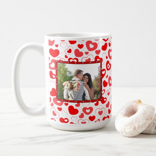 Personalisieren Sie die Valentinstag Foto Tasse (Mit Donut)