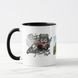 Personalisieren Sie die Vintage Motorradfahrroute  Tasse