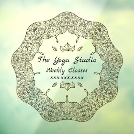 Personalisieren Sie die Vorderseite der Yoga Busin Fensteraufkleber