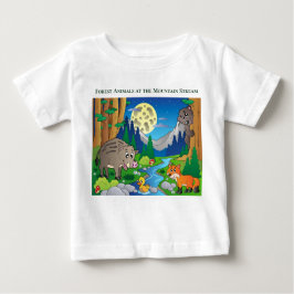 Personalisieren Sie die Waldtiere am Bergstrom Baby T-shirt