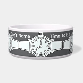 Personalisieren Sie die Zeit des Hundes, um Grau z Napf