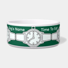 Personalisieren Sie die Zeit des Hundes, um grün z Napf