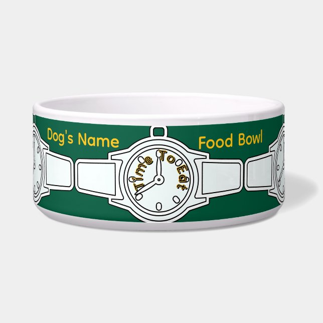 Personalisieren Sie die Zeit des Hundes, um grüne  Napf (Vorderseite)