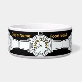Personalisieren Sie die Zeit des Hundes, um schwar Napf