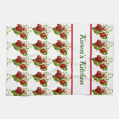 Personalisieren Sie diese Erdbeeren Muster Küche Geschirrtuch (Horizontal)
