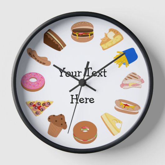 Personalisieren Sie diese Food Graphics Man Höhle  Wanduhr (Vorderseite)