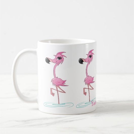 Personalisieren Sie diese Fun Flamingo Tasse (Links)