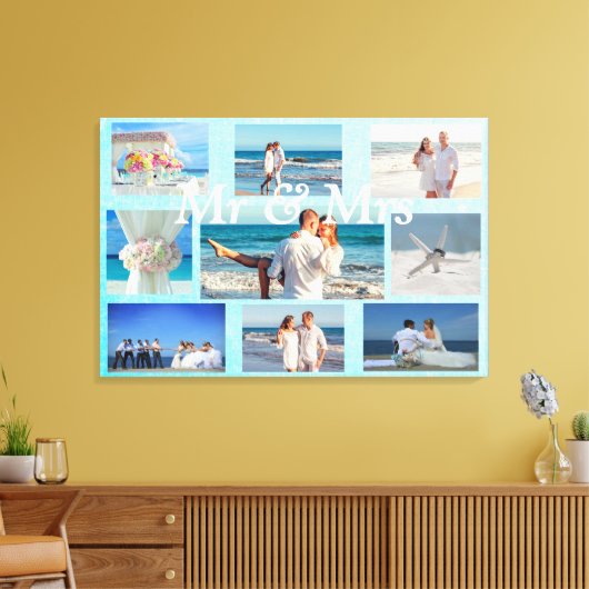 Personalisieren Sie diese Hochzeit Foto Collage Wa Leinwanddruck (Insitu (Wohnzimmer))