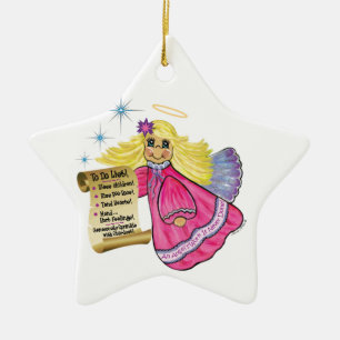 Personalisieren Sie diese kleine Angelliste Keramik Ornament