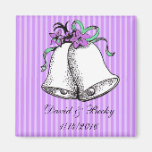 Personalisieren Sie diese Lila Gastgeschenk Hochze Magnet (Vorne)