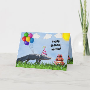 Personalisieren Sie diese lustige Gator Happy Birt Karte