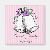 Personalisieren Sie diese rosa Gastgeschenk Hochze Magnet (Vorne)