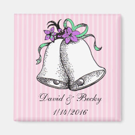 Personalisieren Sie diese rosa Gastgeschenk Hochze Magnet