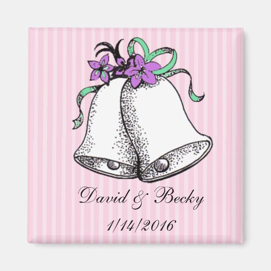 Personalisieren Sie diese rosa Gastgeschenk Hochze Magnet (Vorne)