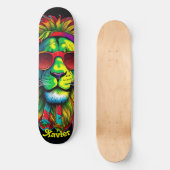 Personalisieren Sie diese trendy Rasta Lion Skateboard (Vorderseite)