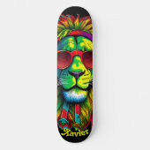 Personalisieren Sie diese trendy Rasta Lion Skateboard (Vorderseite)