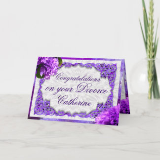Personalisieren Sie diese Violetskarte Scheidungsk Karte