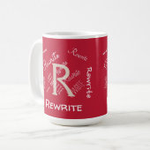 Personalisieren Sie diese Vorlage, MONOGRAM, NAME, Kaffeetasse (Vorderseite Links)