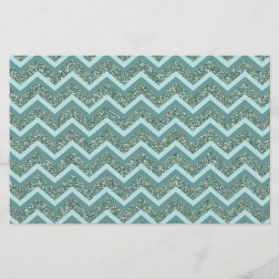Personalisieren Sie diesen Aquamarinen Glitzer Zig Briefpapier