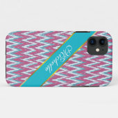 Personalisieren Sie diesen Aquamarinen Glitzer Zig Case-Mate iPhone Hülle (Rückseite (Horizontal))