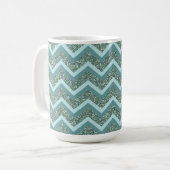 Personalisieren Sie diesen Aquamarinen Glitzer Zig Kaffeetasse (Vorderseite Links)