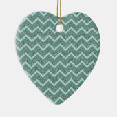 Personalisieren Sie diesen Aquamarinen Glitzer Zig Keramikornament (Rechts)