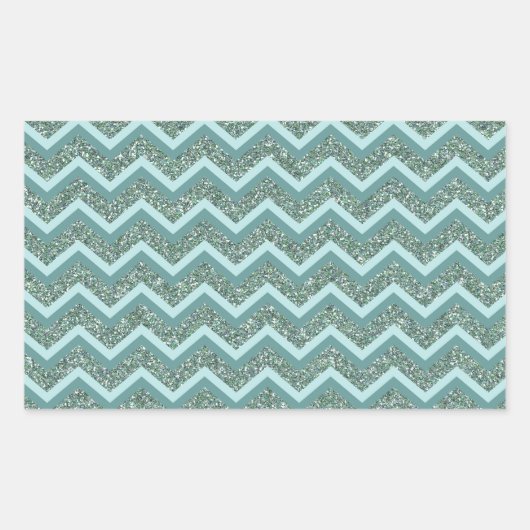 Personalisieren Sie diesen Aquamarinen Glitzer Zig Rechteckiger Aufkleber (Vorderseite)