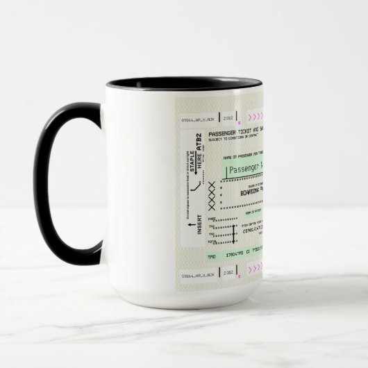 Personalisieren Sie diesen Boarding Pass Coffee Tasse (Links)