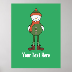 Personalisieren Sie diesen Coolen Schneemann Poster