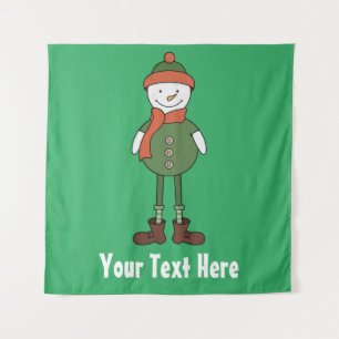 Personalisieren Sie diesen Coolen Schneemann Wandteppich