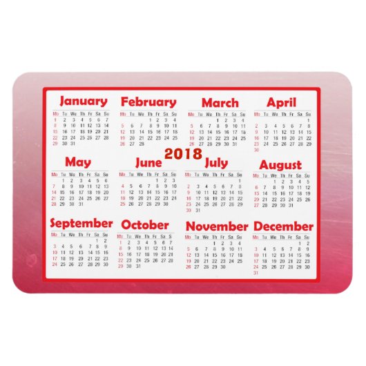 Personalisieren Sie diesen Mini-Kühlschrank-Kalend Magnet (Horizontal)