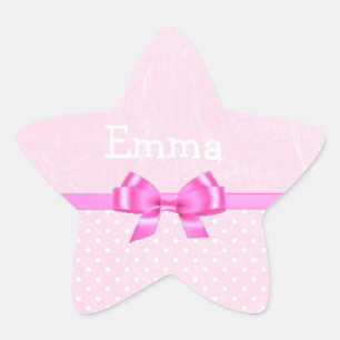 Personalisieren Sie diesen rosa Glitzer Star Stick Stern-Aufkleber