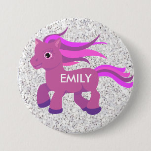 Personalisieren Sie diesen süßen rosa und violette Button