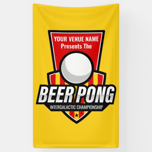 Personalisieren Sie dieses Beer Pong Logo Banner (Vertikal)
