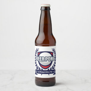 Personalisieren Sie dieses Beer Pong Logo Bierflaschenetikett